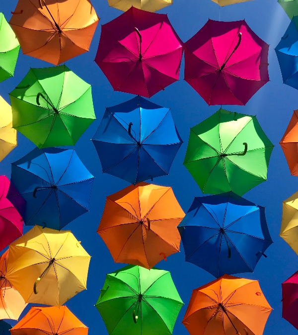coloured umbrellas