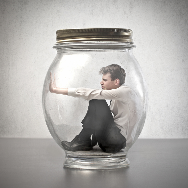 man in bottle